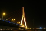 Fototapeta Mosty linowy / wiszący - Most linowy im. Jana Pawła II w Gdańsku , zrobiony nocą.