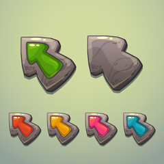 Poster - Set of cartoon stone arrows