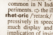 Dictionary definition of word rhetoric