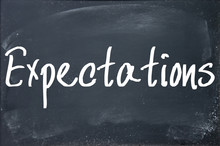 Expectations Word Write On Blackboard