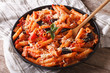 © FomaA - Penne with eggplant and tomatoes close-up. horizontal