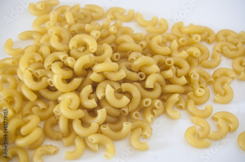 Fotografie, Obraz Macaroni is a dry pasta and made of durum wheat, usually no egg