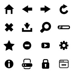 Sticker - Vector black browser icon set