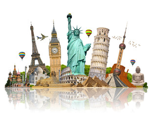 Wall Mural - Illustration of famous monument of the world