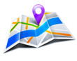 Nawigacja GPS z rozłożoną mapą 