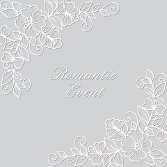 Wall Mural - Flower vector ornament frame.