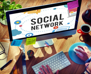 Canvas Print - Social Media Network Online Internet Concept