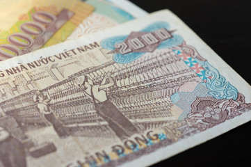 Banknote in two thousand Vietnamese dong close up