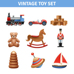 Sticker - Vintage Toy Icons Set