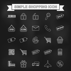 Poster - Set of outline shopping, e-commerce web icons
