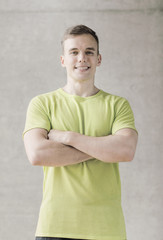 Wall Mural - smiling man in gym