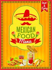 Sticker - Mexican Food Menu Poster