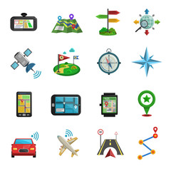 Poster - Location Flat Icon Set 