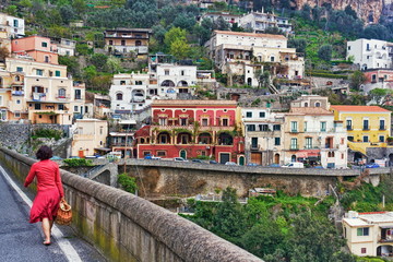 Canvas Print - Straße nach Positano