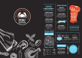 Restaurant cafe menu, template design. Food flyer.