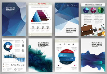 Wall Mural - Blue backgrounds, abstract concept infographics and icons