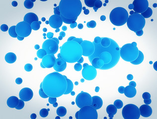 Poster - blue spheres isolated on white