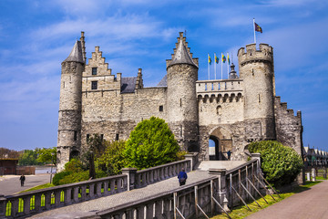 Wall Mural - Landmarks of Belgium - Het Steen castle in Antwerpen