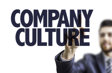 Business man pointing the text: Company Culture