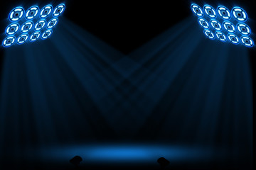 Wall Mural - blue stage spotlights., light show at the concert