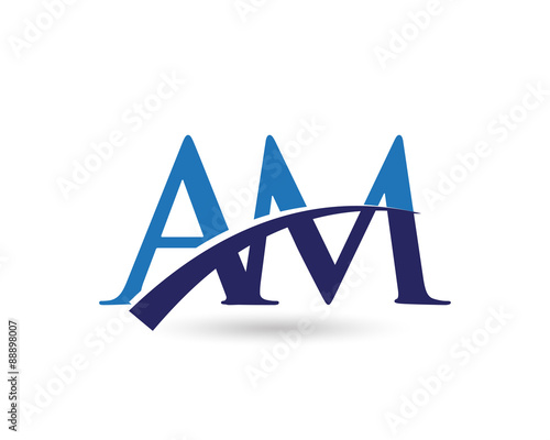 AM Logo Letter Swoosh Stock Vector | Adobe Stock