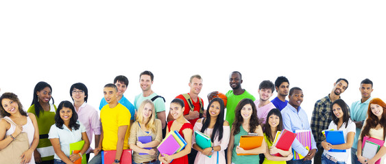 Canvas Print - Large group of international students smiling Concept