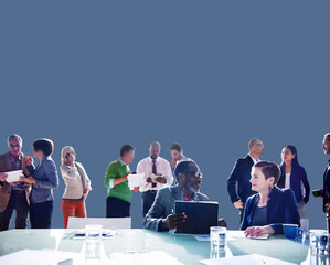 Wall Mural - Business People Discussing Work Communication Concept