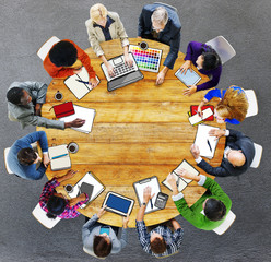 Canvas Print - Group of People Business Meeting Brainstorming Concept