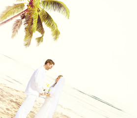 Wall Mural - Couple Romance Beach Love Marriage Concept