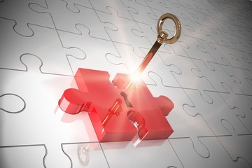 Wall Mural - Key unlocking jigsaw