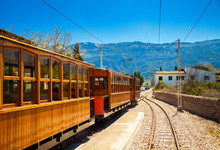 Famous Vintage Old Train In Soller