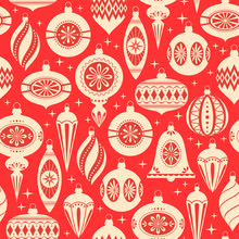 Red And Gold Christmas Seamless Pattern