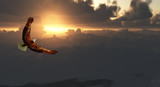 Fototapeta  - Eagle in Flight Above Dramatic Cloudscape