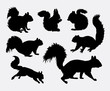 Squirrel animal silhouettes