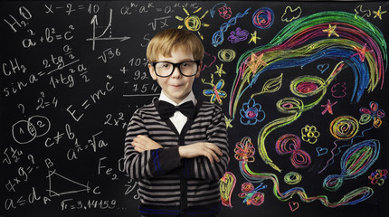 Kid Creativity Education Concept, Child Learning Art Mathematics formula Formula