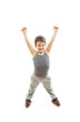 © Jelena Ivanovic - Happy boy standing with arms open. Isolated on white background