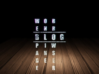 Web development concept: word Blog in solving Crossword Puzzle