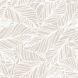 Vector hand drawn doodle leaves seamless pattern. Light pastel b