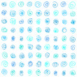 Seamless vector pattern. Blue squiggles texture.