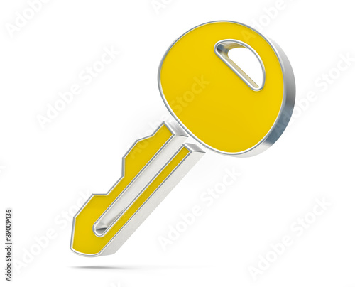 3d Key Isolated Icon Secure Access Or Unlock Concept Render