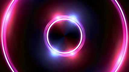 Wall Mural - The circle shape of ring lens flares is rotating with dark background