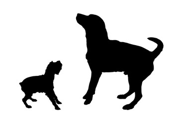 Sticker - Vector silhouette of a dog.