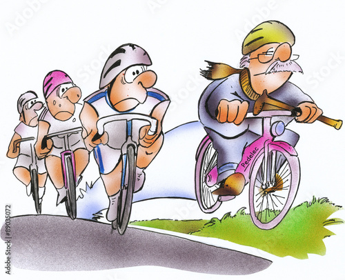 fahrrad mit fahrer comic e-bike