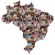 Brasilien Karte Menschen junge Leute Gruppe Integration multikul