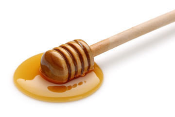 Canvas Print - Honey and honey dipper