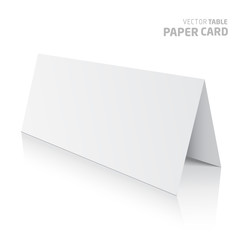 3d table paper card isolated on a grey background.