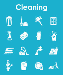 Wall Mural - set of cleaning simple icons