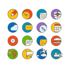 Poster - Different web browser icons set with rounded corners. Design ele