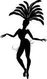 silhouette of samba dancer