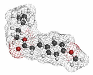 Wall Mural - Amiloxate sunscreen molecule (UV filter).